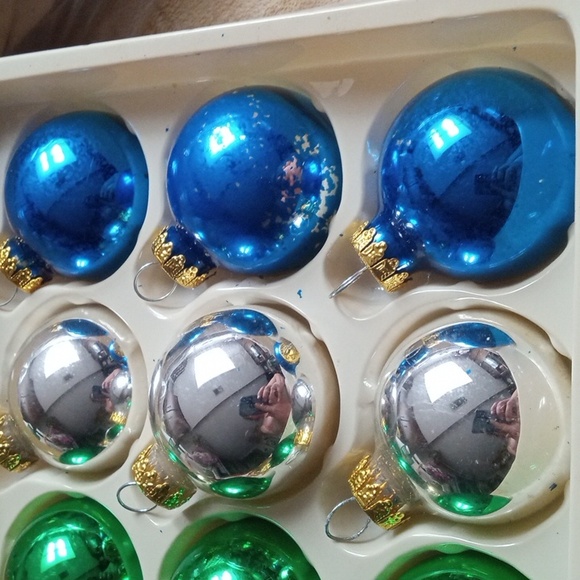 Bin001 18 Vintage Mercury Glass Ornaments - Picture 3 of 8